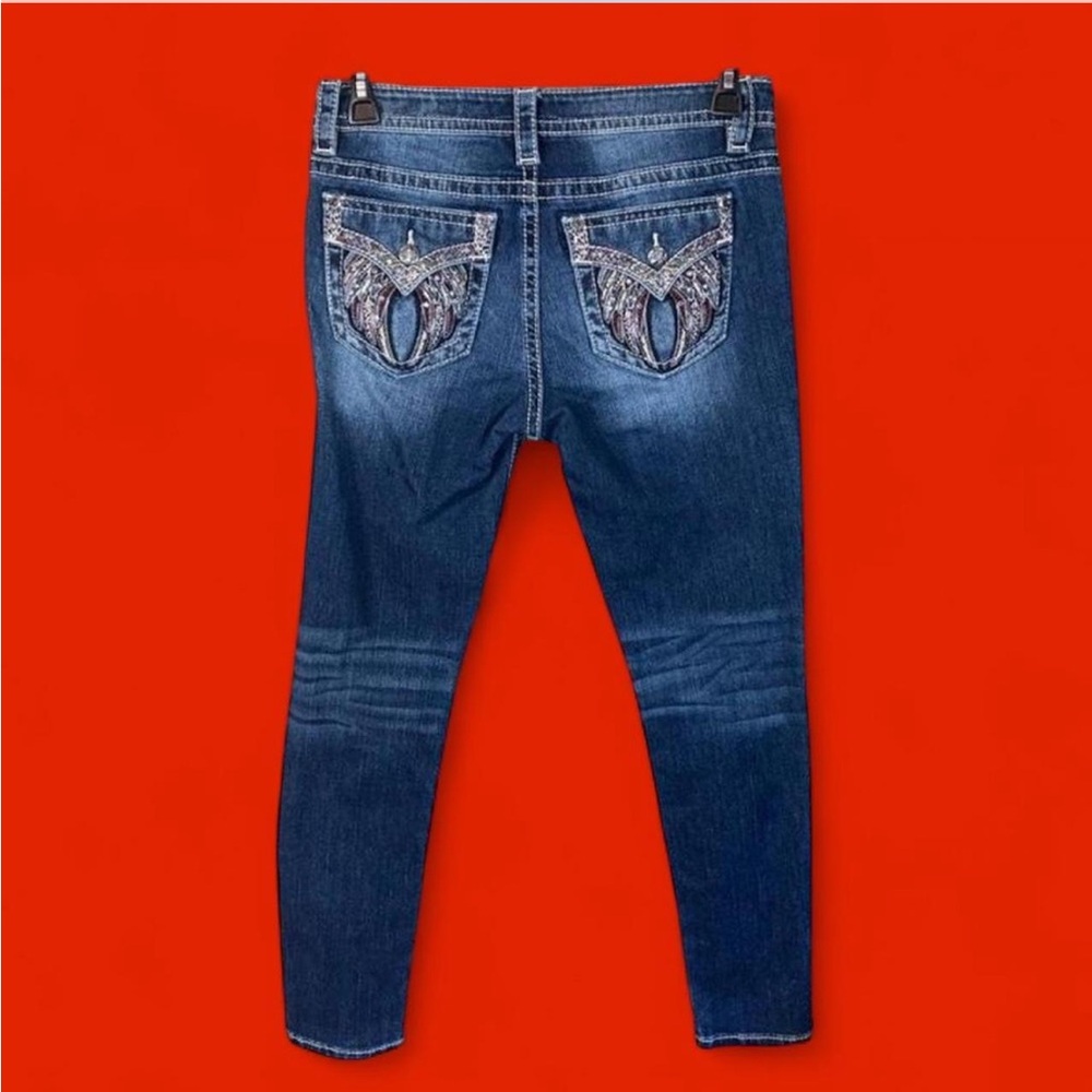 Miss Me Fallen Angel Wings Embellished Jeans 29